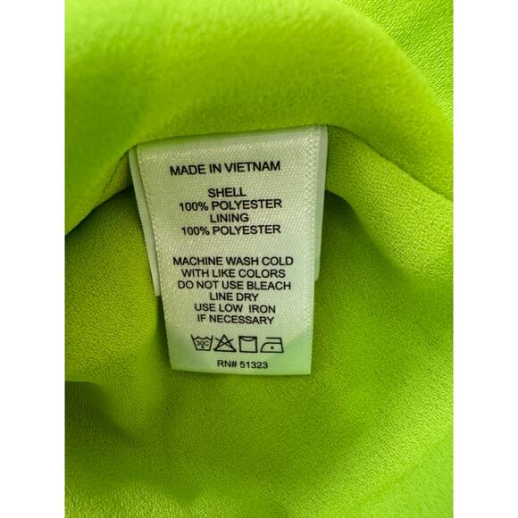 New CECE Women's Green Short Puff Sleeve Square Neck Clip Dot Top Size XS - Picture 6 of 6